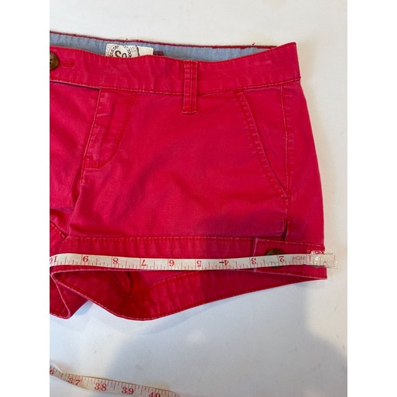 SO Womens Shorts Low Rise Chino Stretch Lightweight Cotton Blend Red Size 3 - Picture 6 of 9